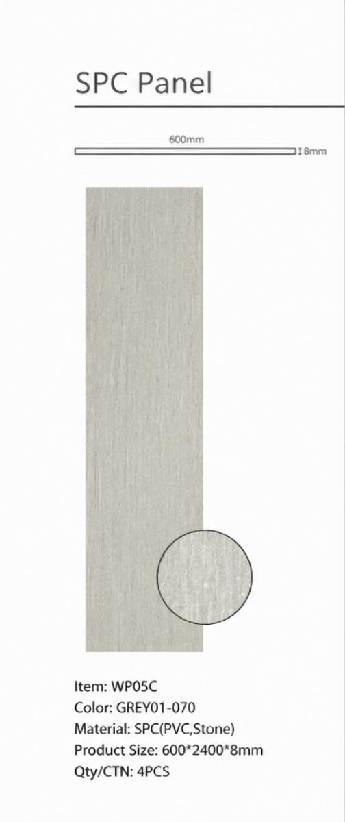 Wall Panel 05C - Grey - PVC - 240cm - (1 pack / 4pcs) — Slat & Acoustic Panels handmade to order by Langham Furniture, image 3 of 5