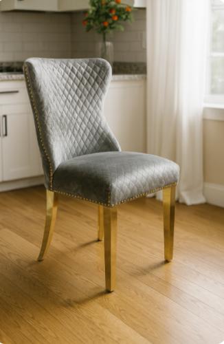 G-Lewis Chair (Lion Knocker/Gold Legs) — Dining Chairs handmade to order by Langham Furniture