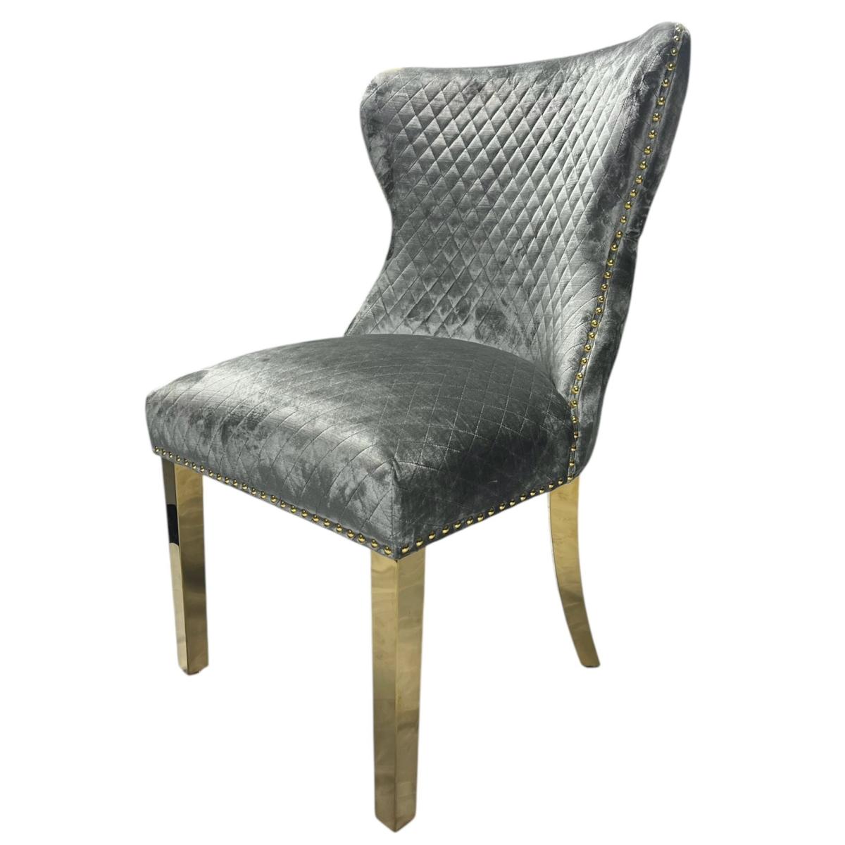 G-Lewis Chair (Lion Knocker/Gold Legs) — Dining Chairs handmade to order by Langham Furniture, image 3 of 12