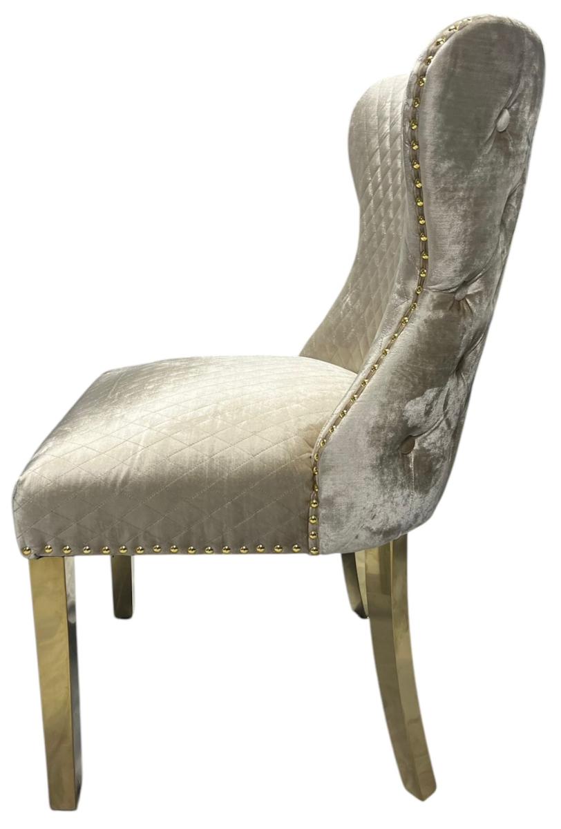 G-Lewis Chair (Lion Knocker/Gold Legs) — Dining Chairs handmade to order by Langham Furniture, image 8 of 12