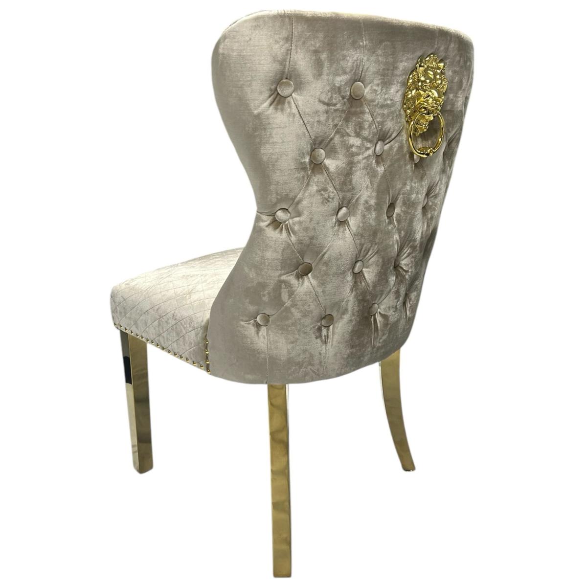 G-Lewis Chair (Lion Knocker/Gold Legs) — Dining Chairs handmade to order by Langham Furniture, image 12 of 12