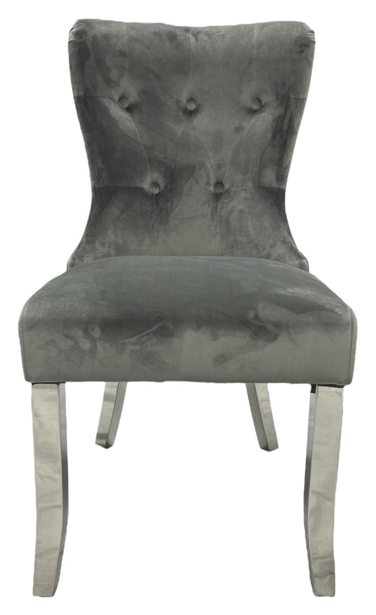Bentley Dark Grey Chair (Chrome Legs) — Dining Chairs handmade to order by Langham Furniture, image 2 of 6