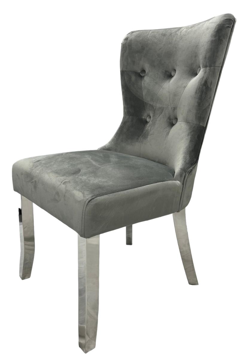 Bentley Dark Grey Chair (Chrome Legs) — Dining Chairs handmade to order by Langham Furniture, image 3 of 6