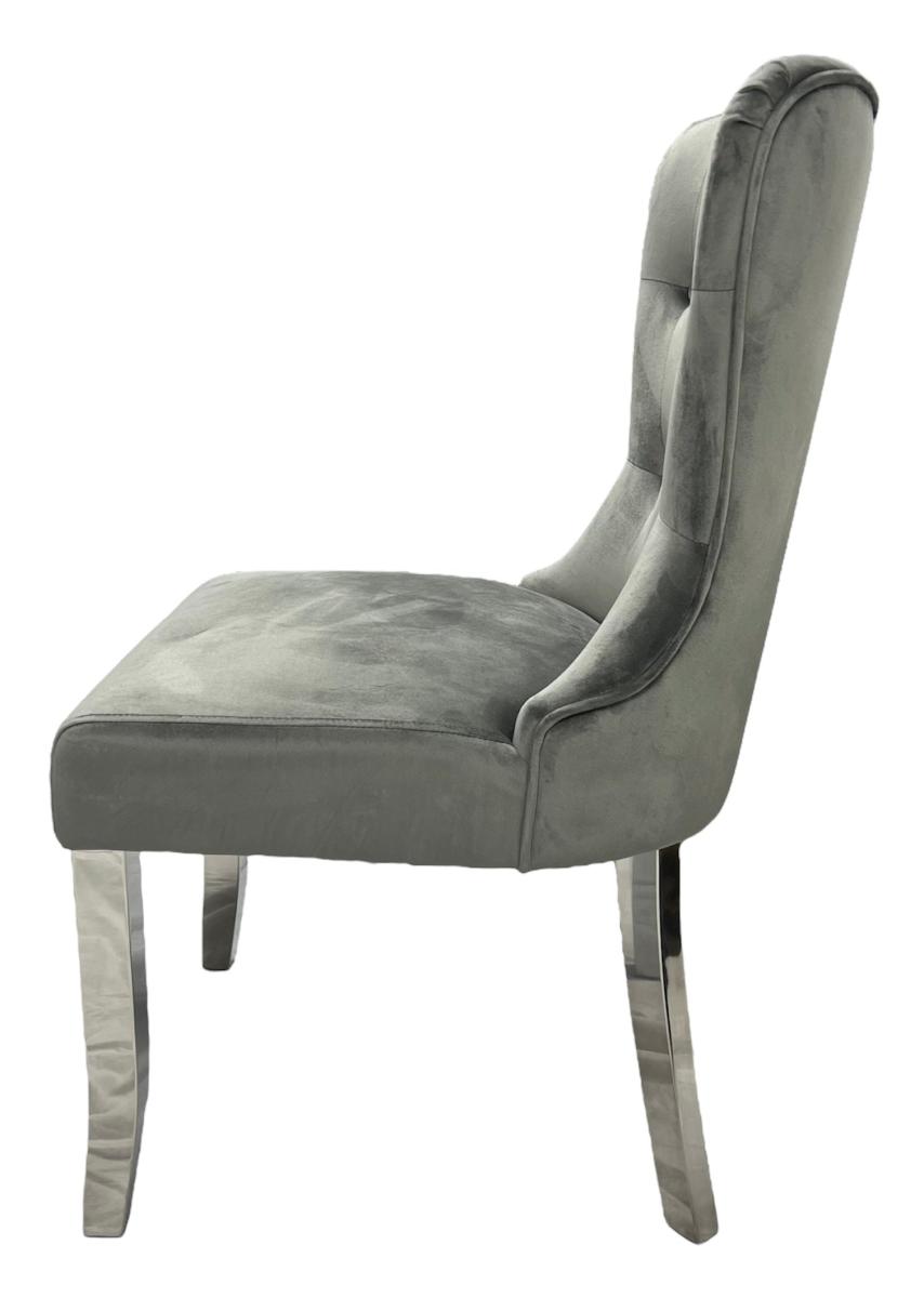 Bentley Dark Grey Chair (Chrome Legs) — Dining Chairs handmade to order by Langham Furniture, image 4 of 6