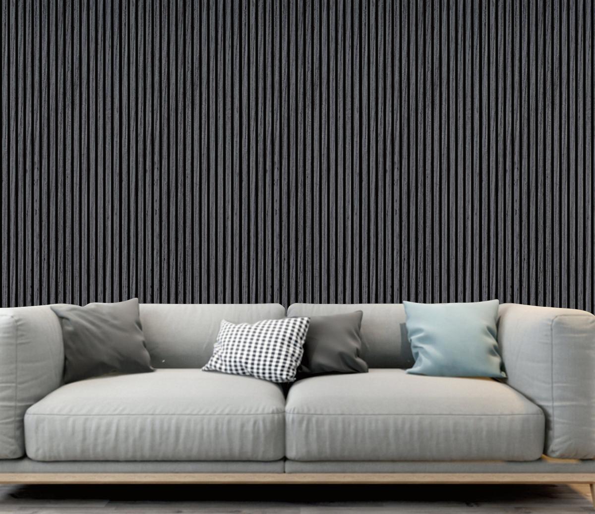 Wall Panel 01C - Dark Grey - Acoustic - 240cm - (1 pack / 4pcs) — Slat & Acoustic Panels handmade to order by Langham Furniture, image 1 of 3