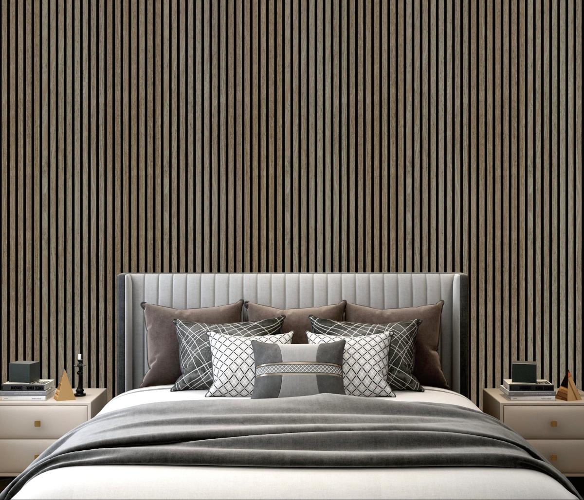 Wall Panel 01D - Dark Oak - Acoustic - 240cm - (1 pack / 4pcs) — Slat & Acoustic Panels handmade to order by Langham Furniture, image 1 of 4