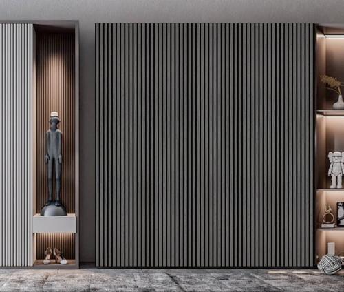 Wall Panel 01B - Light Grey - Acoustic - 240cm - (1 pack / 4pcs) — Slat & Acoustic Panels handmade to order by Langham Furniture