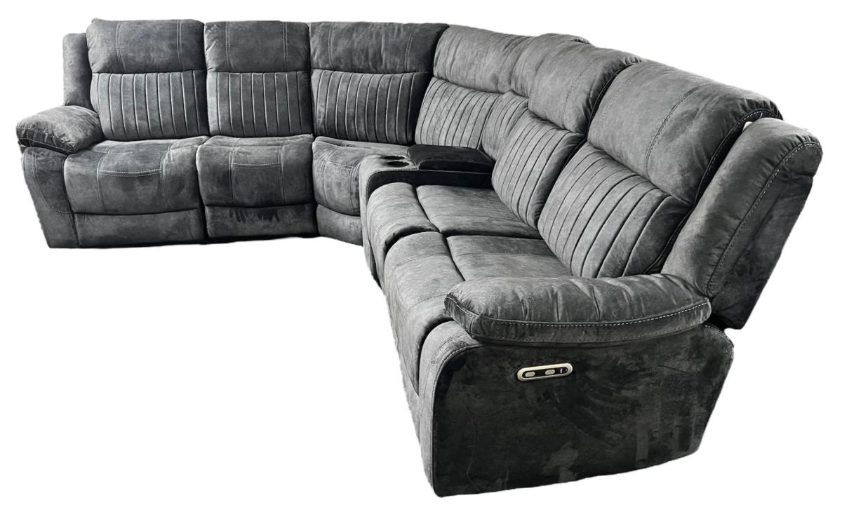 Rose Charcoal 2+1 Recliner Corner Sofa (Additional Consoles and Seats) — Sofas handmade to order by Langham Furniture, image 5 of 8