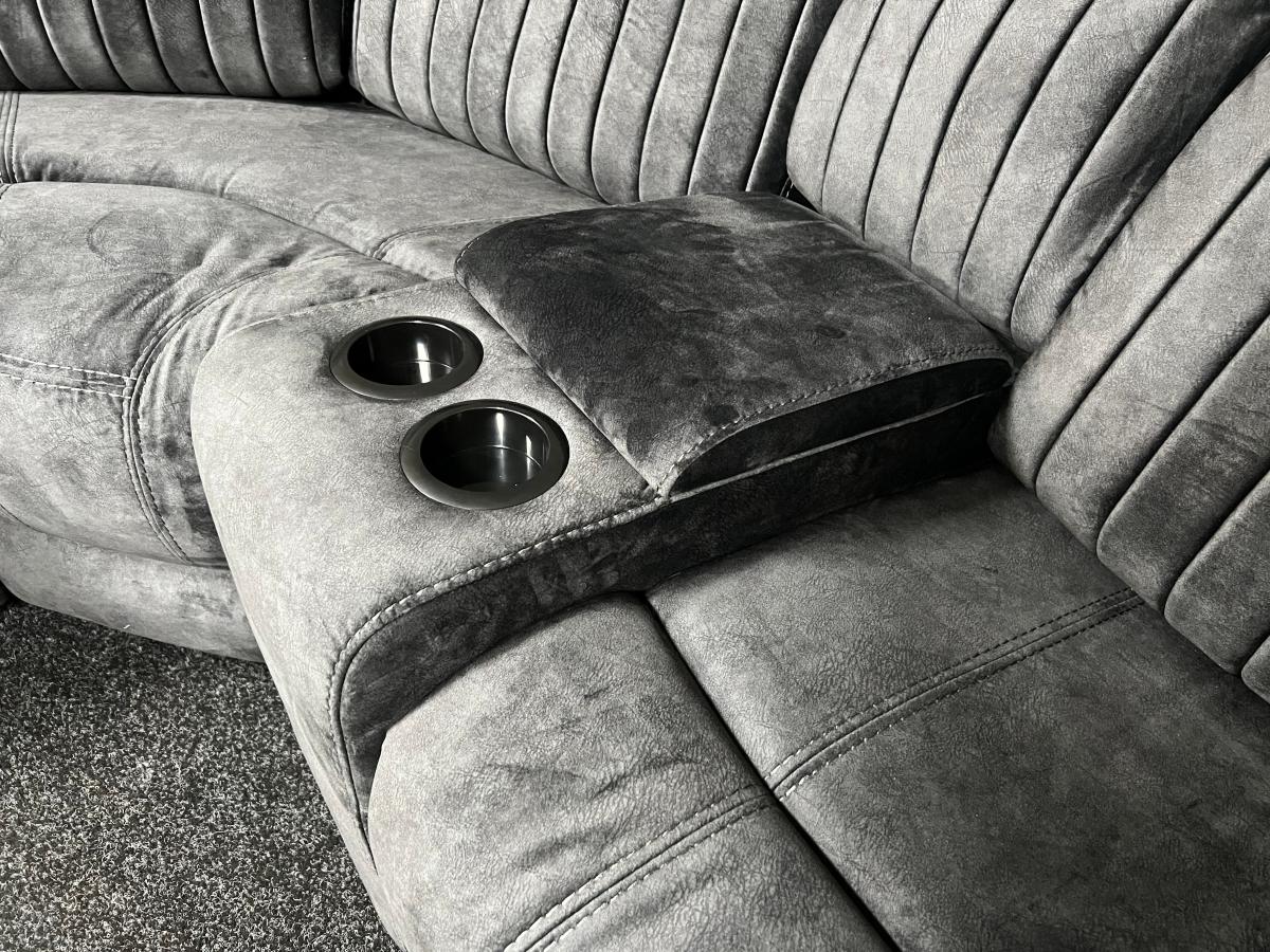 Rose Charcoal 2+1 Recliner Corner Sofa (Additional Consoles and Seats) — Sofas handmade to order by Langham Furniture, image 6 of 8