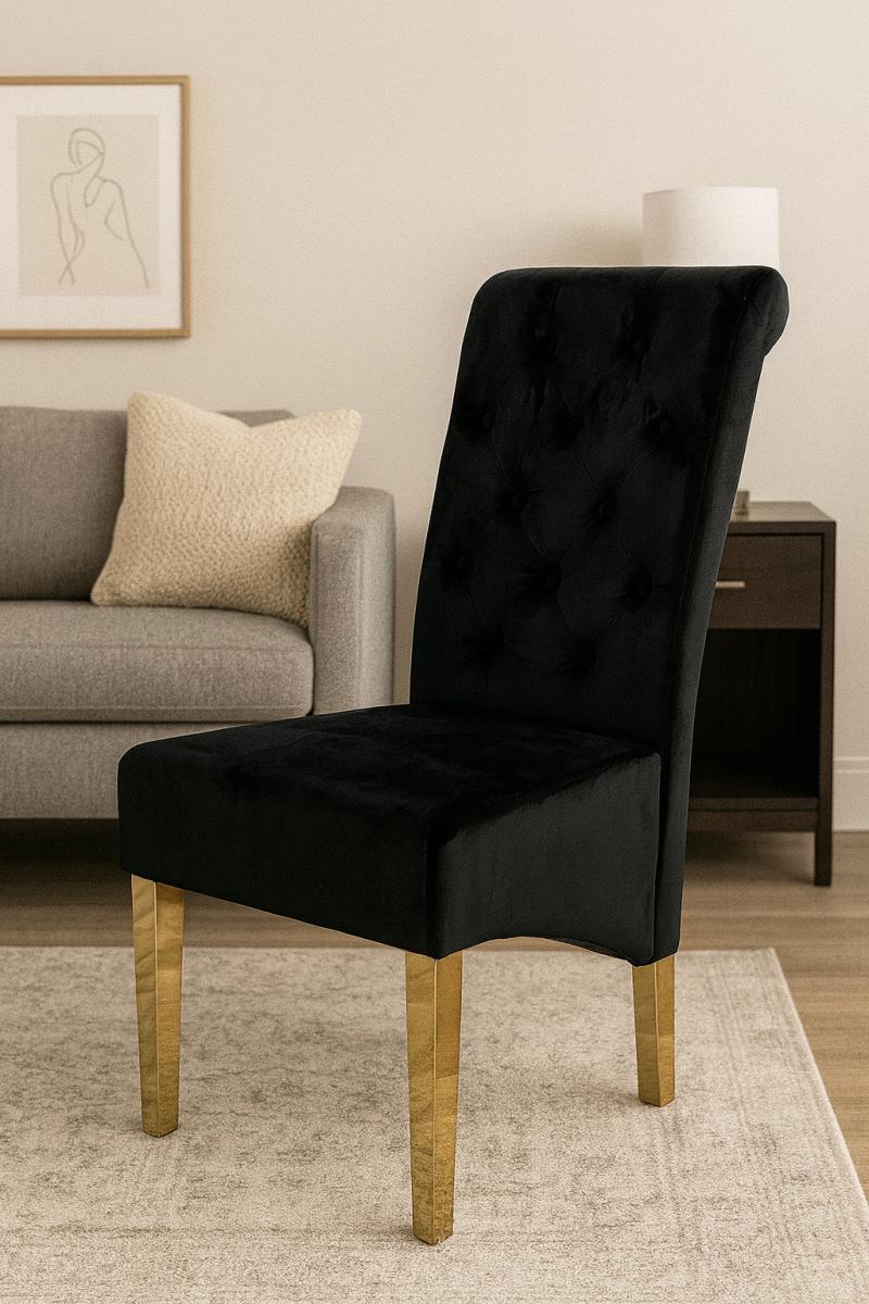 G-Lucy Chair (Ring Knocker/Gold Legs) — Dining Chairs handmade to order by Langham Furniture, image 1 of 17