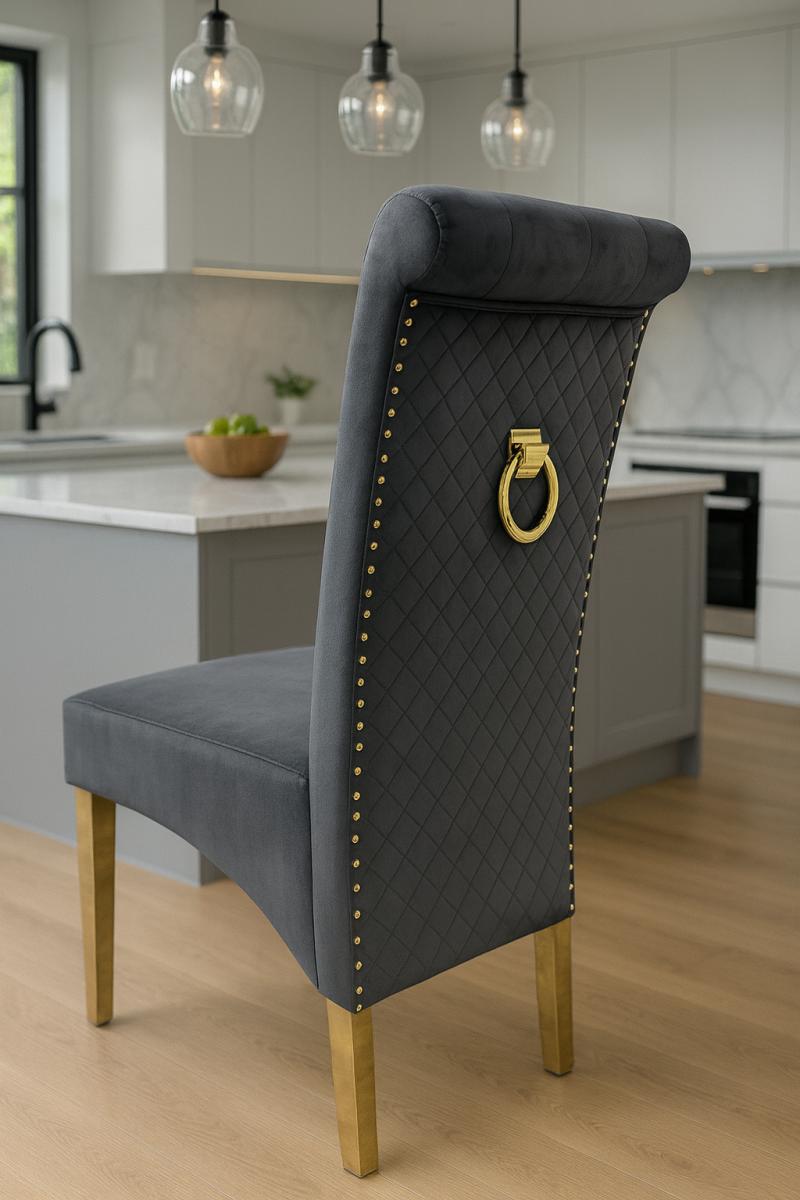 G-Lucy Chair (Ring Knocker/Gold Legs) — Dining Chairs handmade to order by Langham Furniture, image 8 of 17