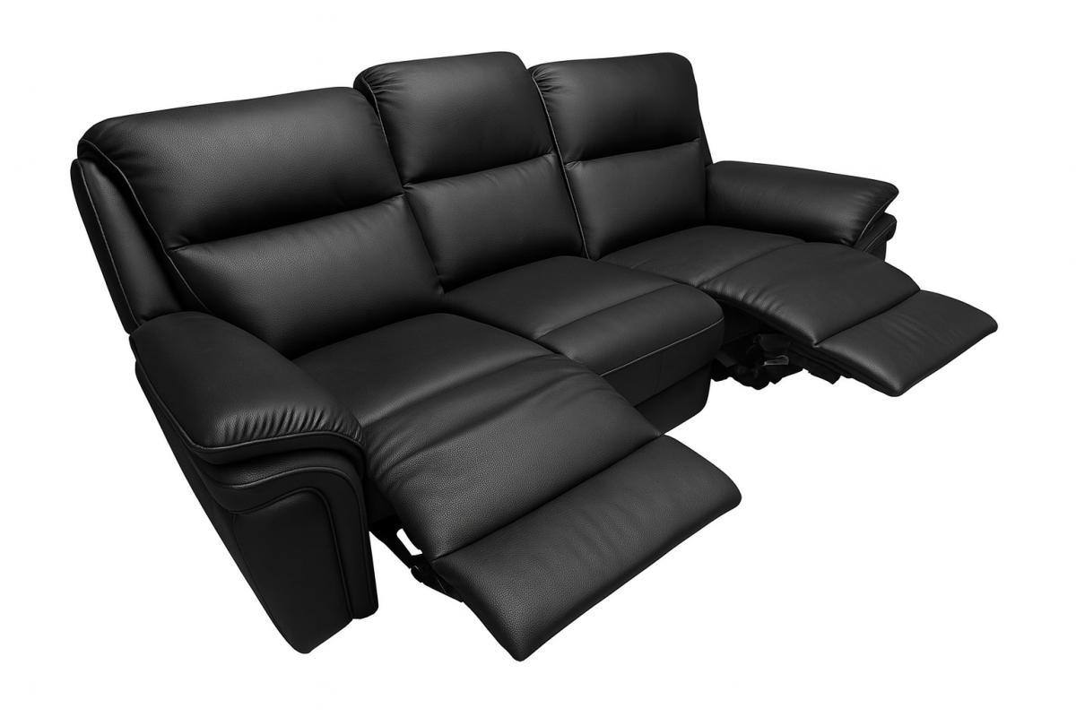 Montana Black Recliner Sofa (3+2+1) — Sofas handmade to order by Langham Furniture, image 2 of 9