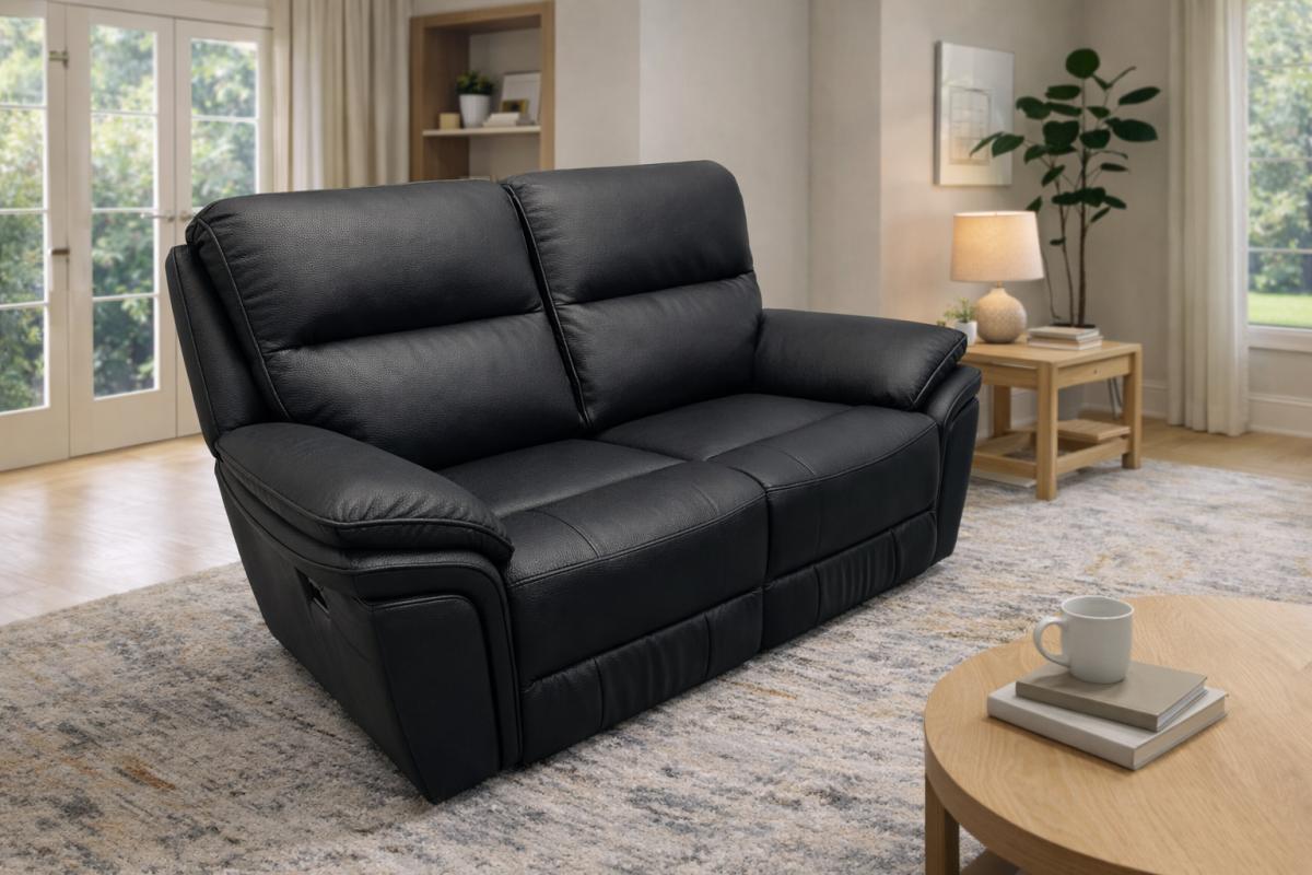 Montana Black Recliner Sofa (3+2+1) — Sofas handmade to order by Langham Furniture, image 3 of 9
