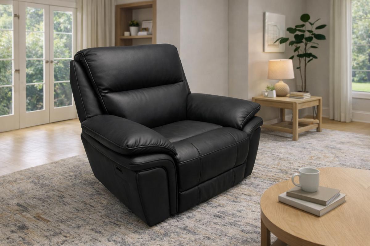 Montana Black Recliner Sofa (3+2+1) — Sofas handmade to order by Langham Furniture, image 5 of 9