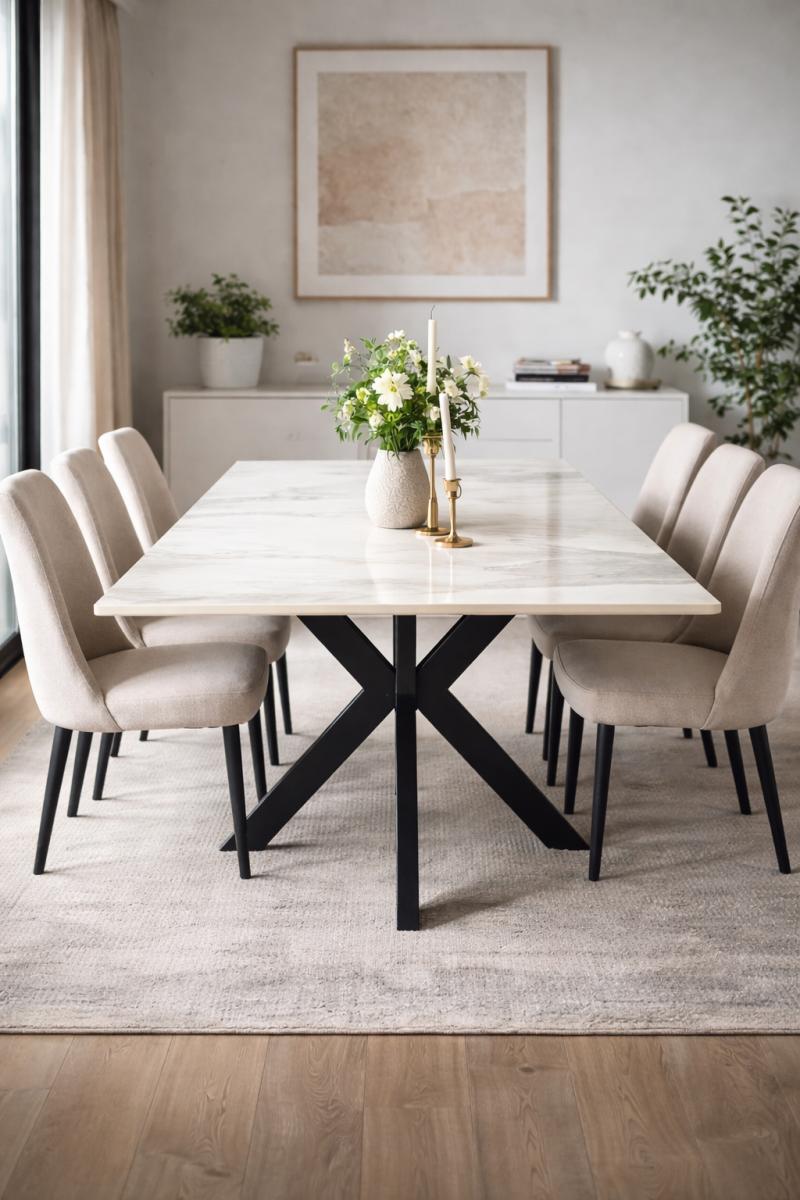 BK-Milan Dining Table (1.5/1.8m) — Dining Tables handmade to order by Langham Furniture, image 1 of 8