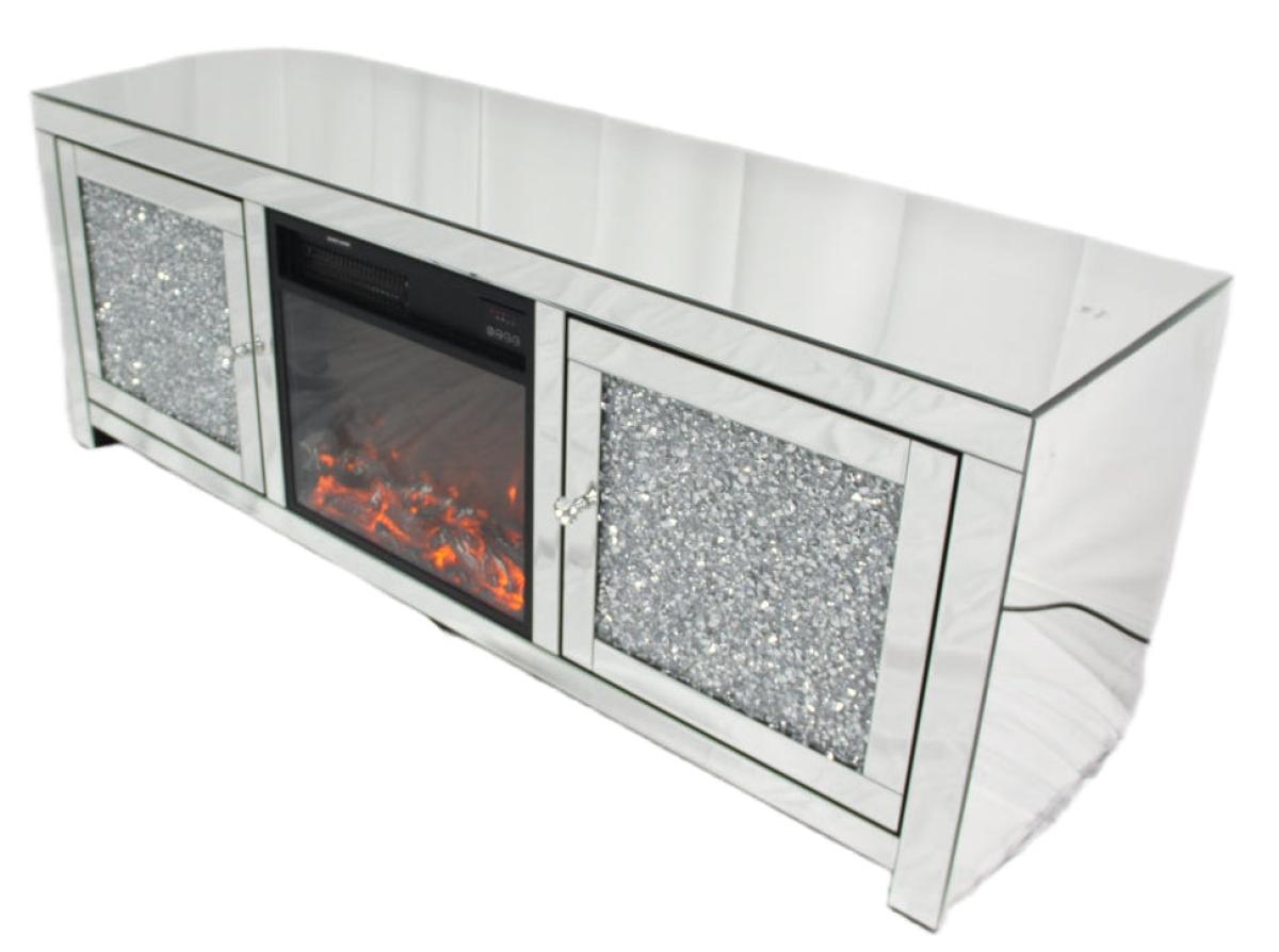 Roma TV Unit With Heater — Mirrored Furniture handmade to order by Langham Furniture, image 2 of 7