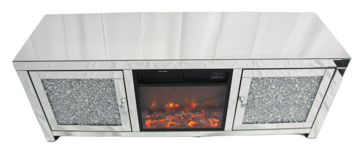 Roma TV Unit With Heater — Mirrored Furniture handmade to order by Langham Furniture, image 4 of 7