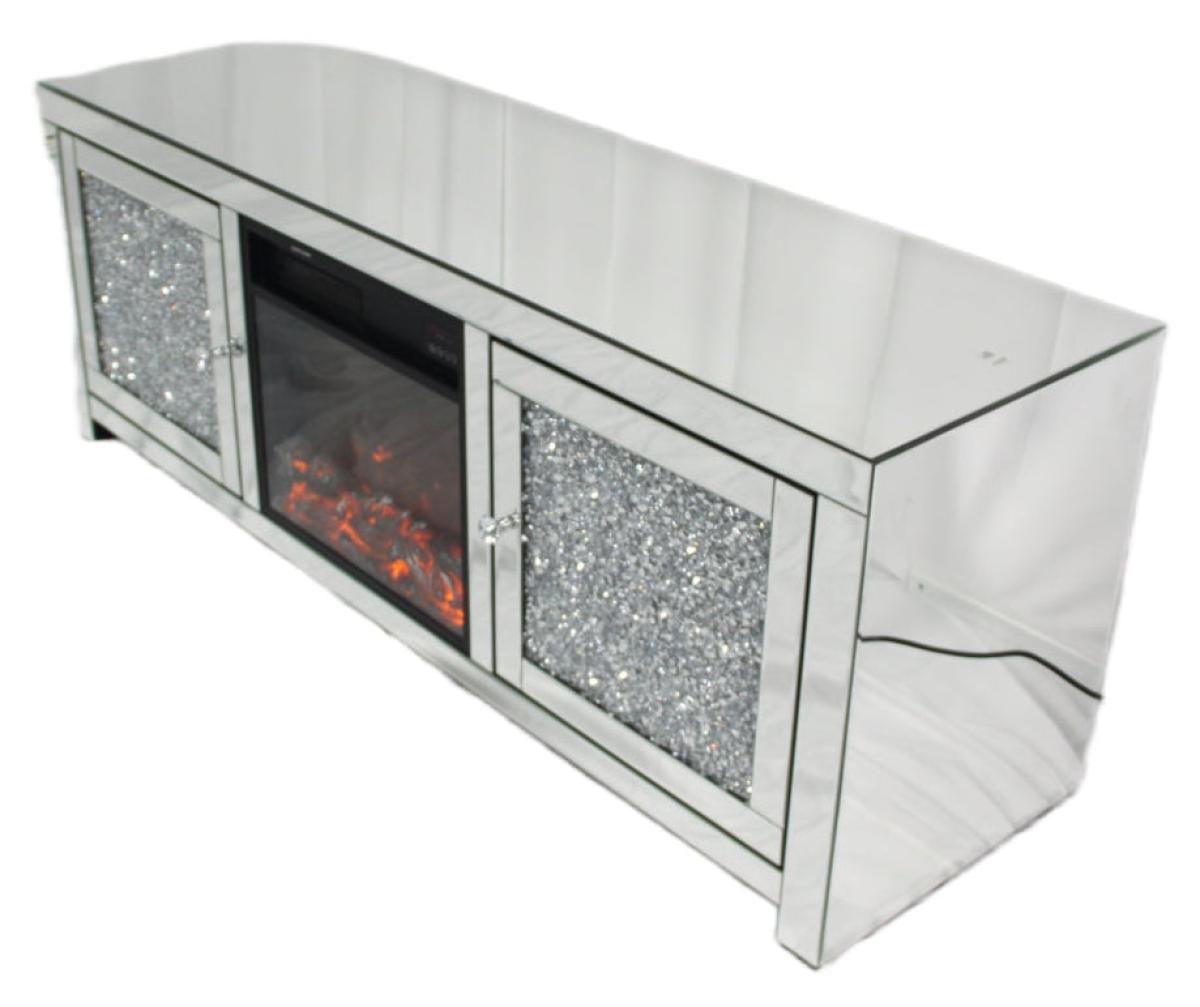 Roma TV Unit With Heater — Mirrored Furniture handmade to order by Langham Furniture, image 5 of 7