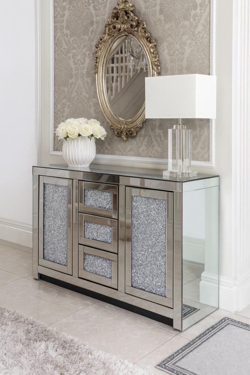 Roma 2 Door 3 Drawer Large Sideboard — Mirrored Furniture handmade to order by Langham Furniture, image 1 of 4