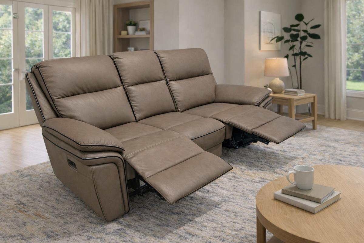 Montana Brown Recliner Sofa (3+2+1) — Sofas handmade to order by Langham Furniture, image 1 of 9