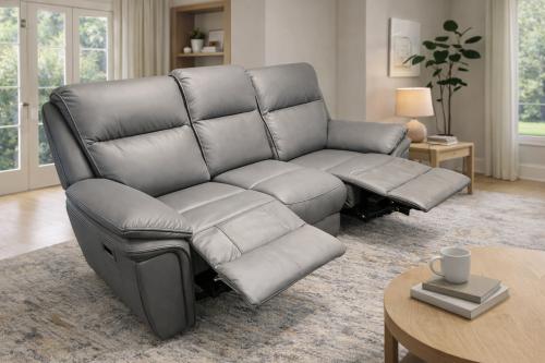 Montana Grey Recliner Sofa (3+2+1) — Sofas handmade to order by Langham Furniture