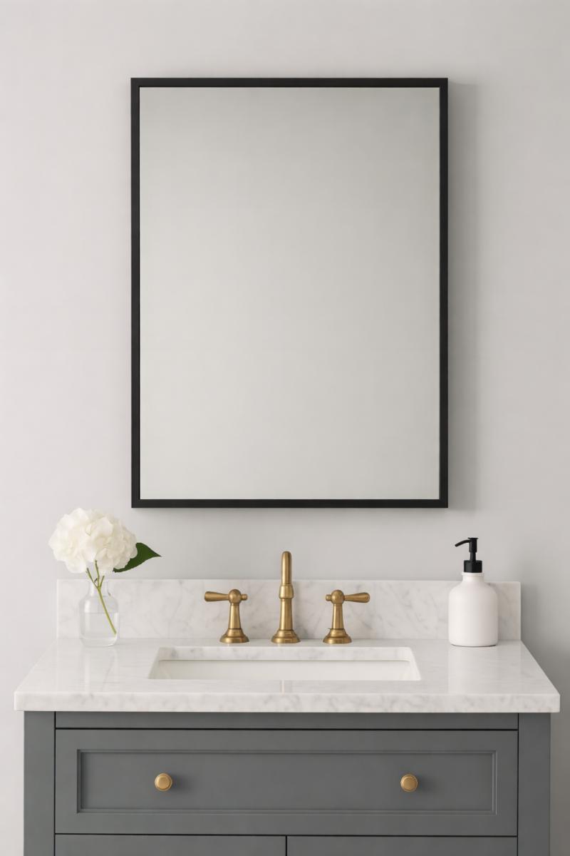 G-M004 Black Wall Mirror — Wall Mirrors handmade to order by Langham Furniture, image 1 of 3