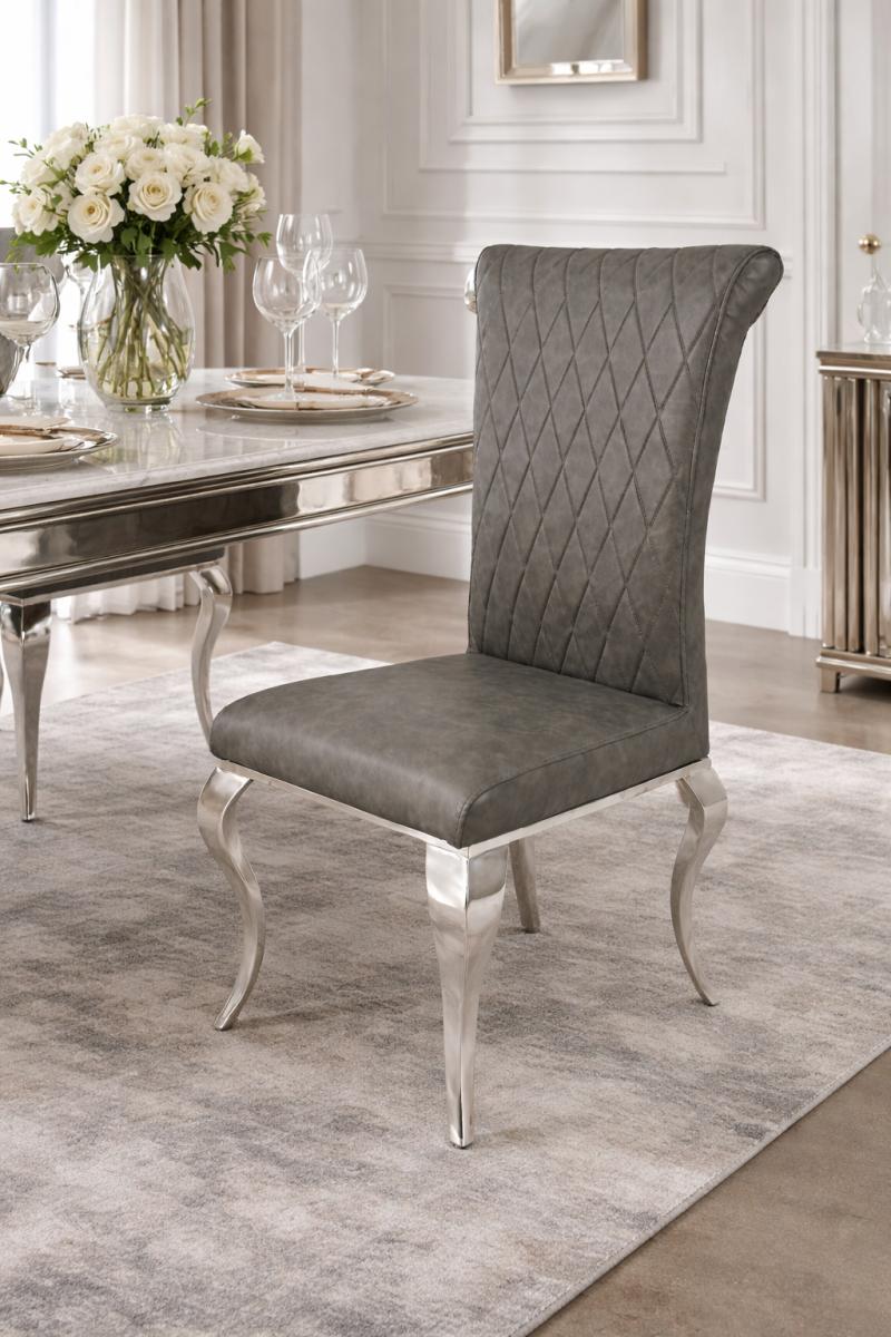 London PU Chair (Chrome Legs) — Dining Chairs handmade to order by Langham Furniture, image 1 of 20