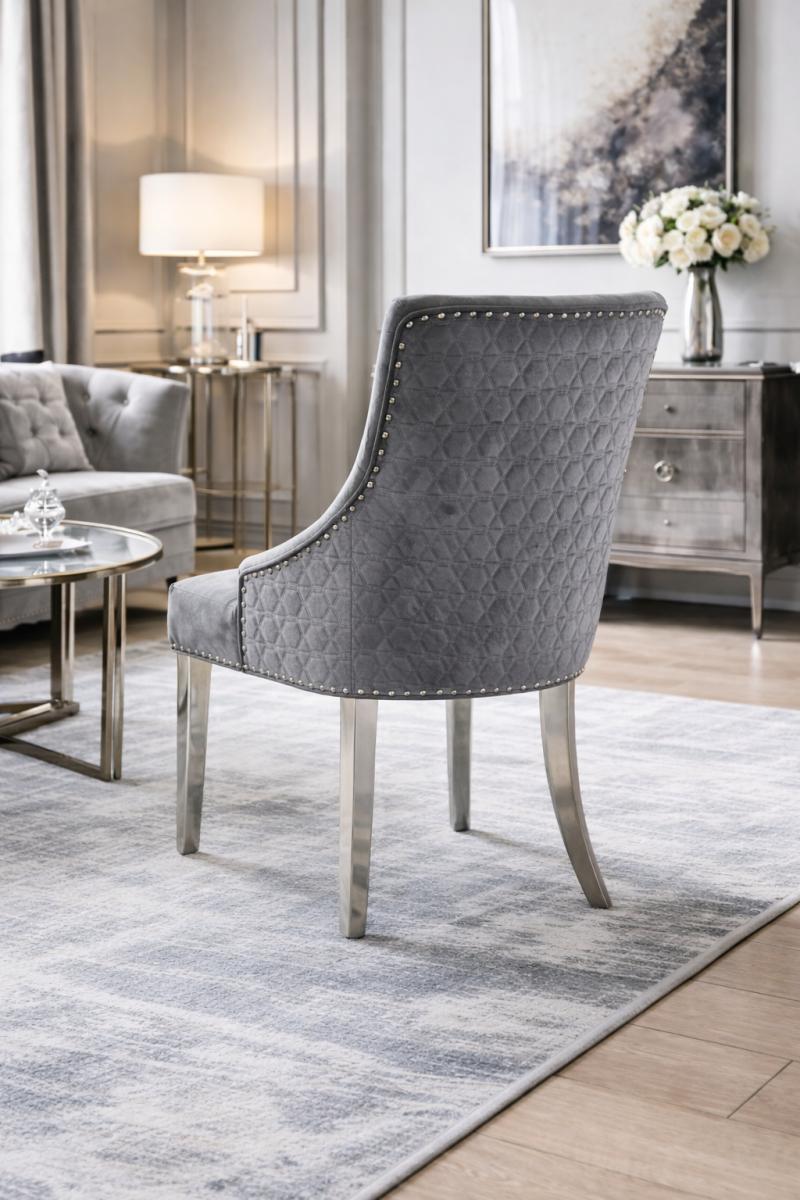Roma Chair (No Knocker/Chrome Legs) — Dining Chairs handmade to order by Langham Furniture, image 1 of 10