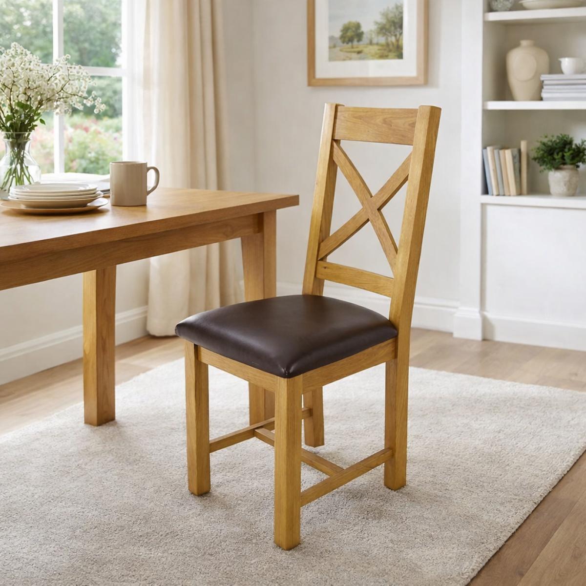 Torino Cross Back Chair (KD) — Dining Chairs handmade to order by Langham Furniture, image 1 of 6