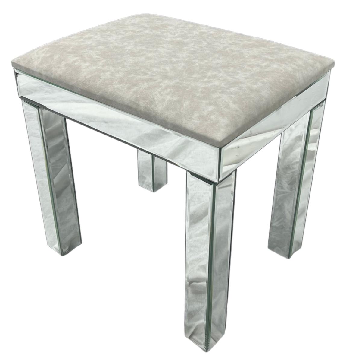 Roma Mirrored Stool — Mirrored Furniture handmade to order by Langham Furniture, image 2 of 4