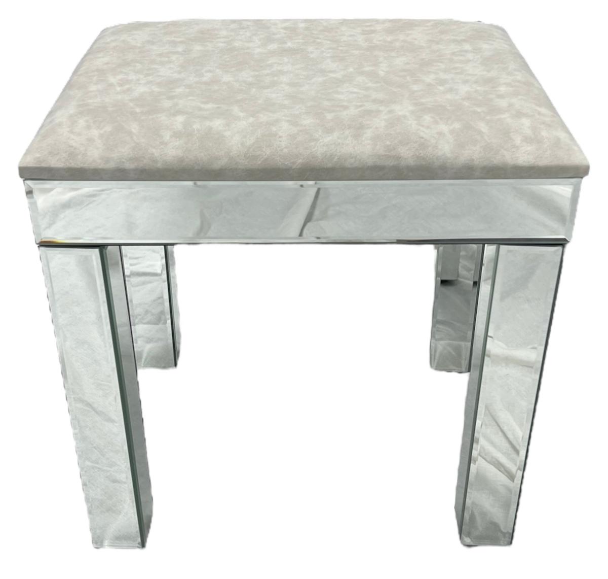Roma Mirrored Stool — Mirrored Furniture handmade to order by Langham Furniture, image 3 of 4