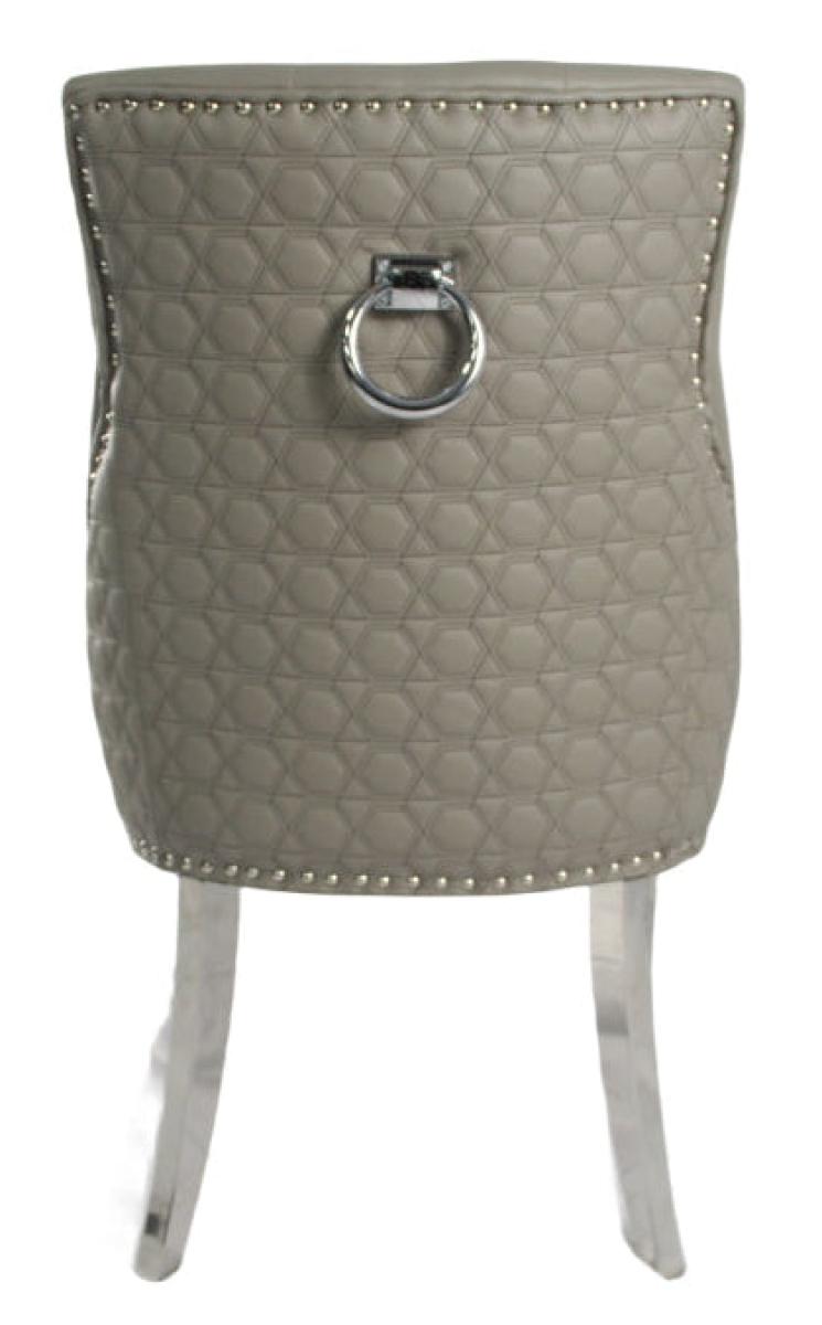 Roma PU Chair (Ring Knocker/Chrome Legs) — Dining Chairs handmade to order by Langham Furniture, image 6 of 17