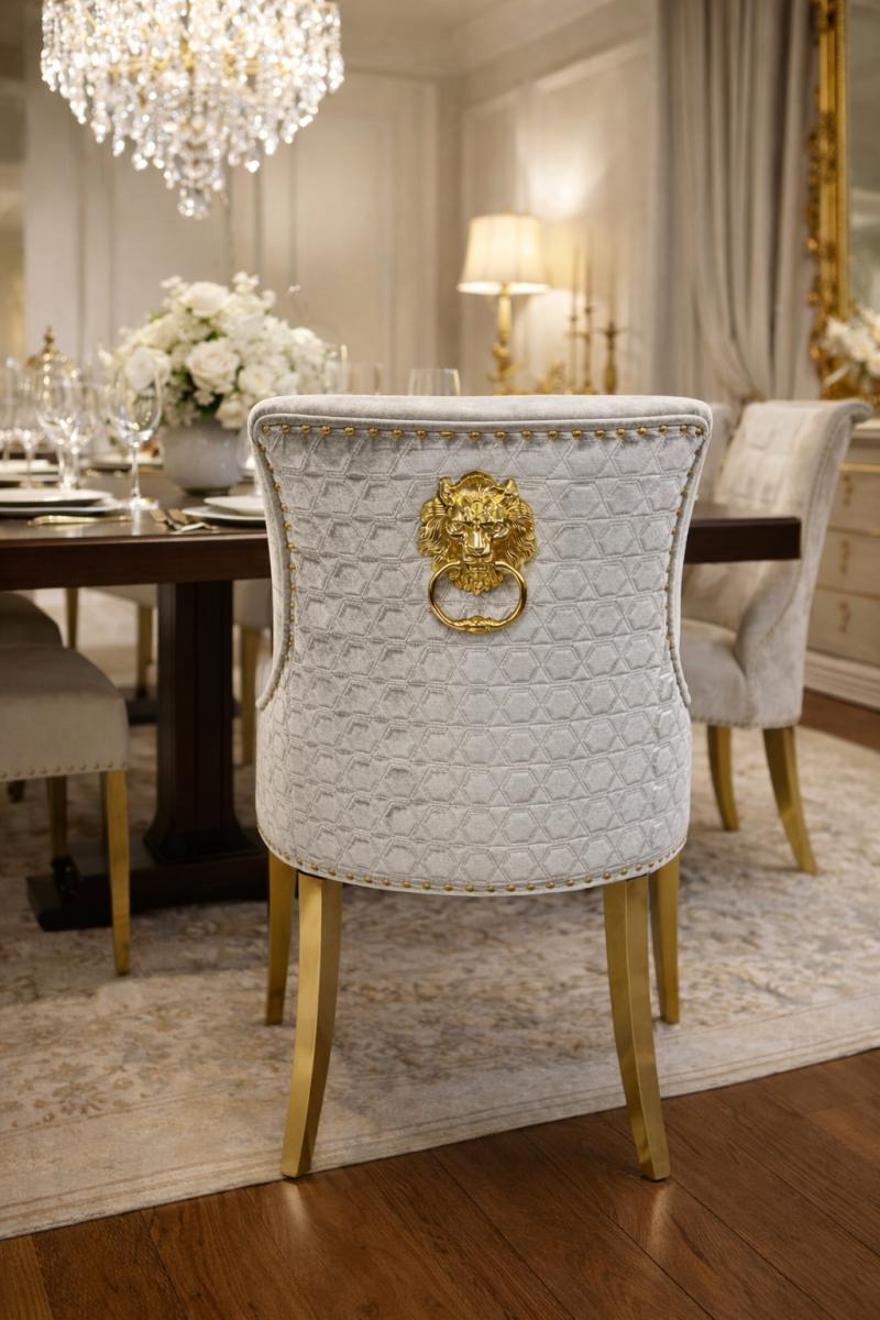 G-Roma Chair (Lion Knocker/Gold Legs) — Dining Chairs handmade to order by Langham Furniture, image 1 of 15