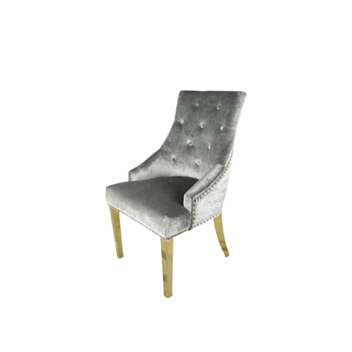G-Roma Chair (Lion Knocker/Gold Legs) — Dining Chairs handmade to order by Langham Furniture, image 4 of 15