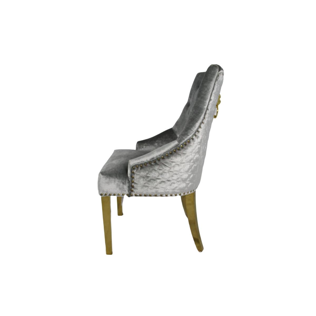 G-Roma Chair (Lion Knocker/Gold Legs) — Dining Chairs handmade to order by Langham Furniture, image 5 of 15