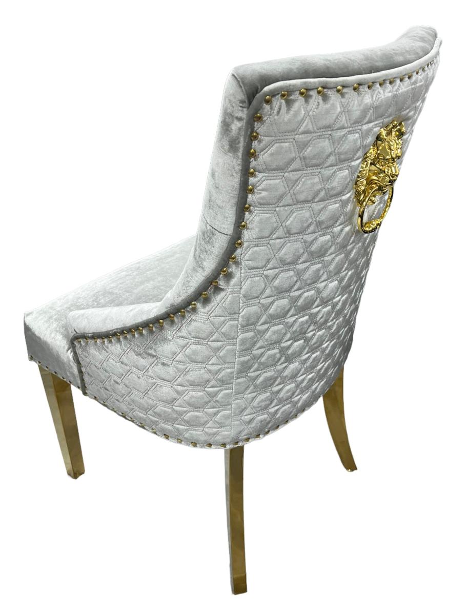 G-Roma Chair (Lion Knocker/Gold Legs) — Dining Chairs handmade to order by Langham Furniture, image 6 of 15