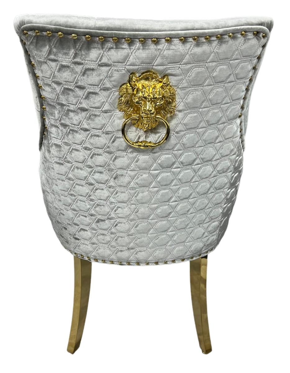 G-Roma Chair (Lion Knocker/Gold Legs) — Dining Chairs handmade to order by Langham Furniture, image 7 of 15