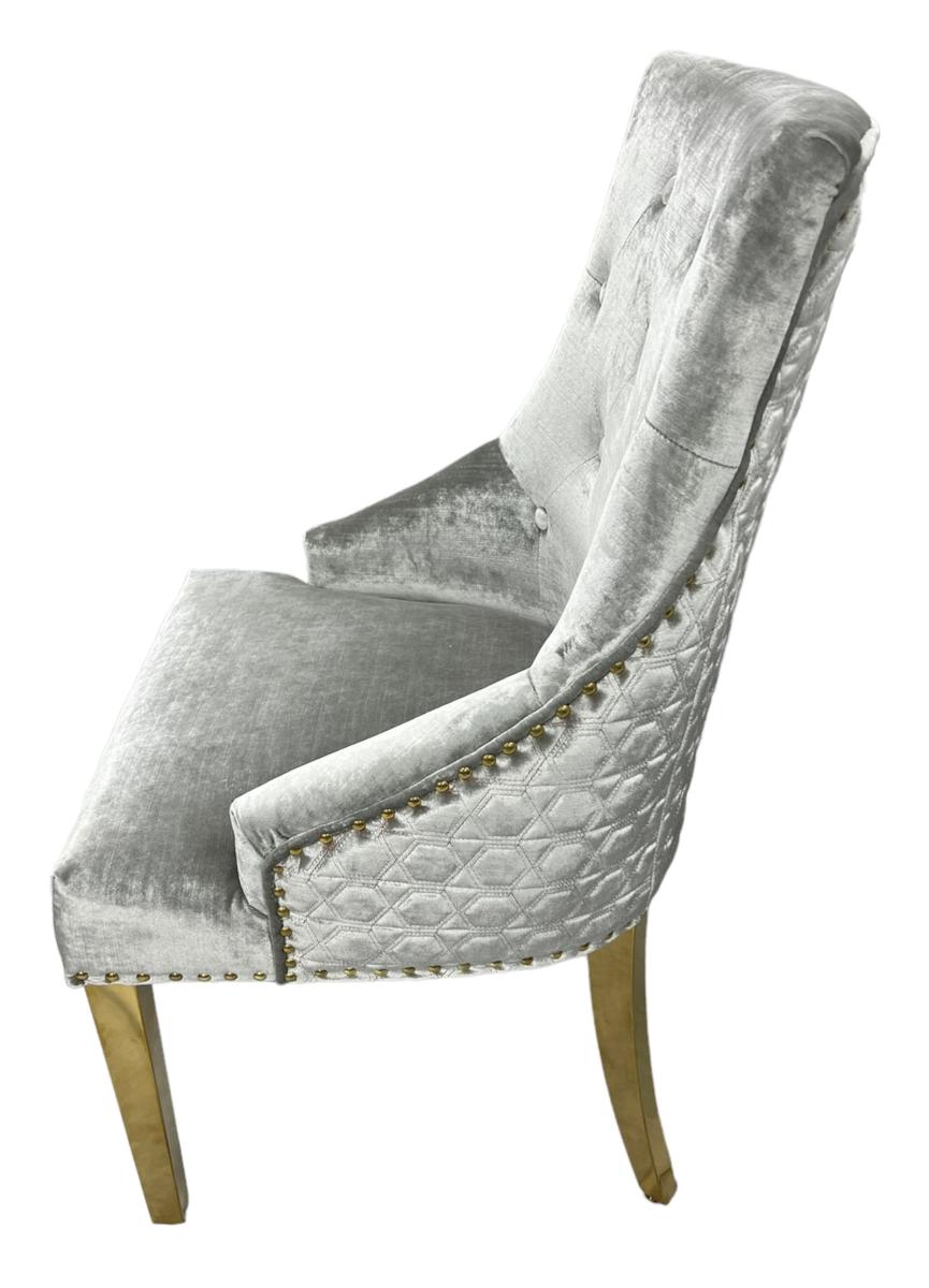 G-Roma Chair (Lion Knocker/Gold Legs) — Dining Chairs handmade to order by Langham Furniture, image 8 of 15