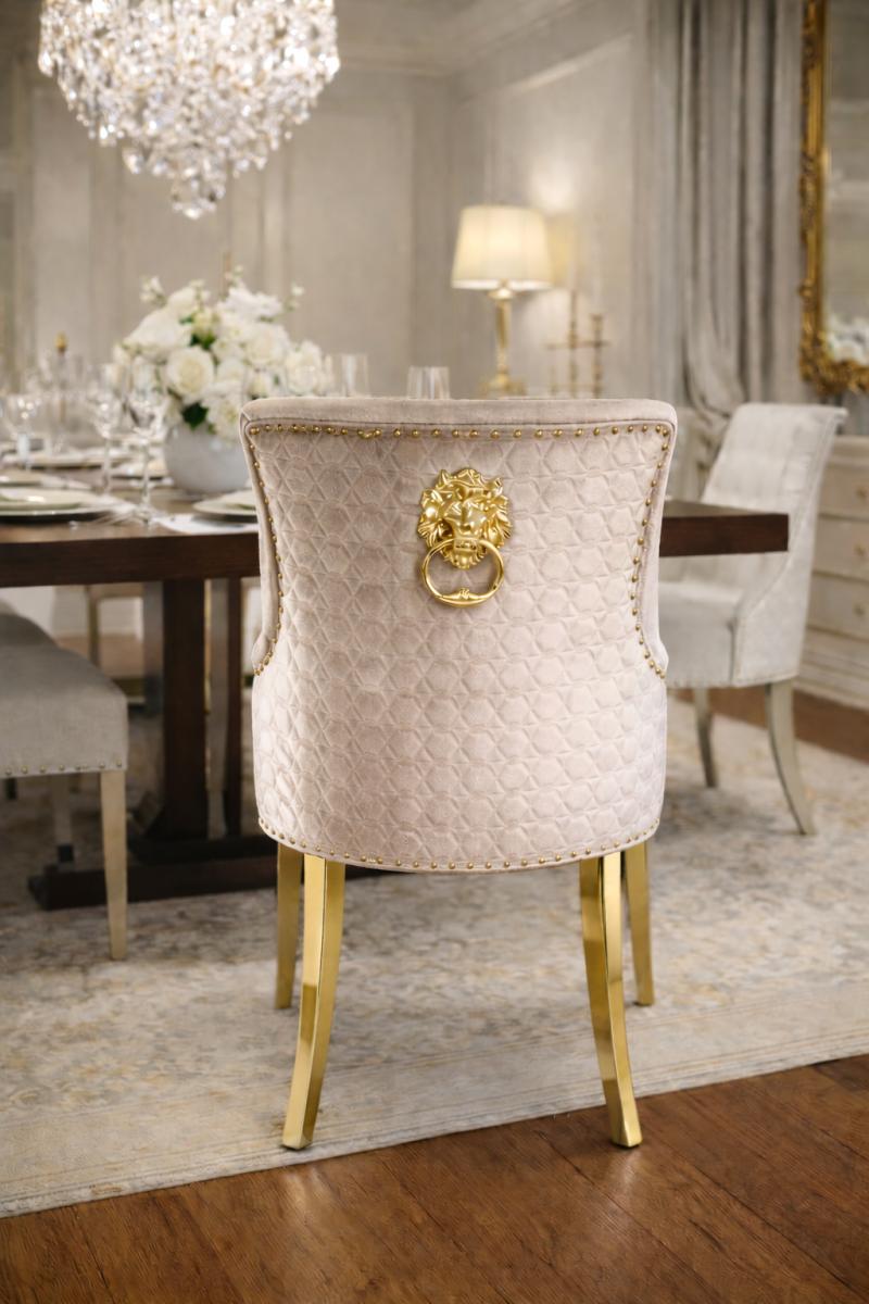 G-Roma Chair (Lion Knocker/Gold Legs) — Dining Chairs handmade to order by Langham Furniture, image 9 of 15