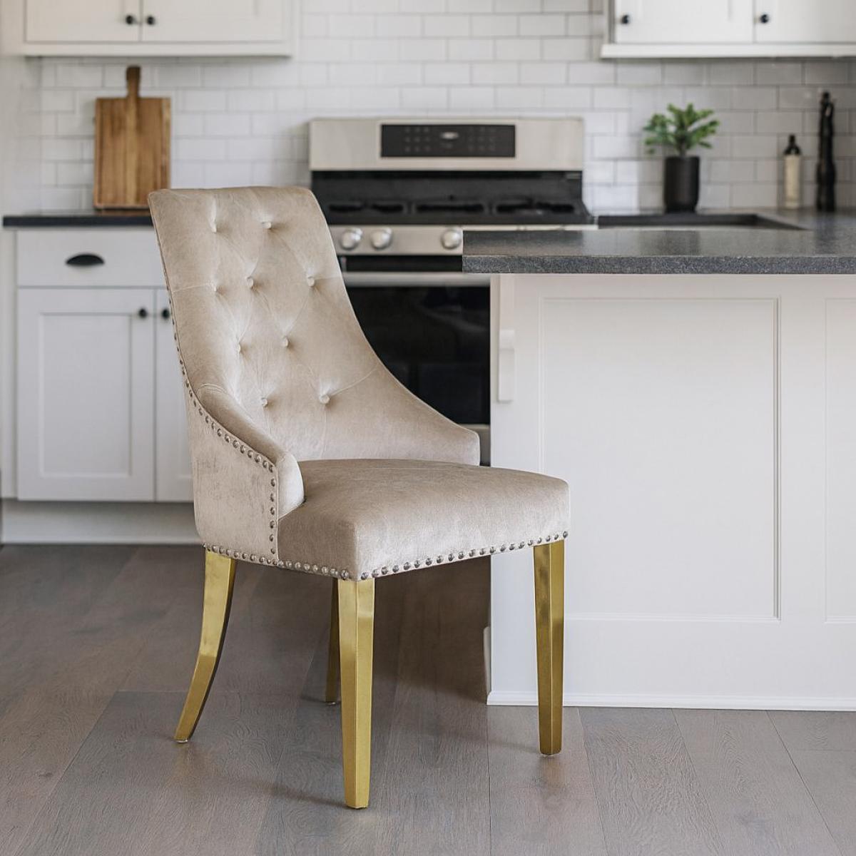 G-Roma Chair (Lion Knocker/Gold Legs) — Dining Chairs handmade to order by Langham Furniture, image 10 of 15