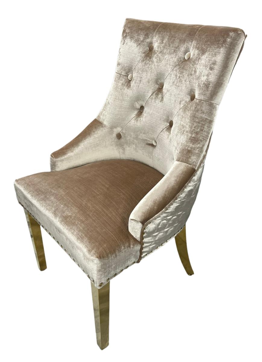 G-Roma Chair (Lion Knocker/Gold Legs) — Dining Chairs handmade to order by Langham Furniture, image 11 of 15