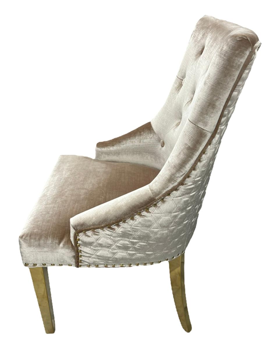 G-Roma Chair (Lion Knocker/Gold Legs) — Dining Chairs handmade to order by Langham Furniture, image 12 of 15
