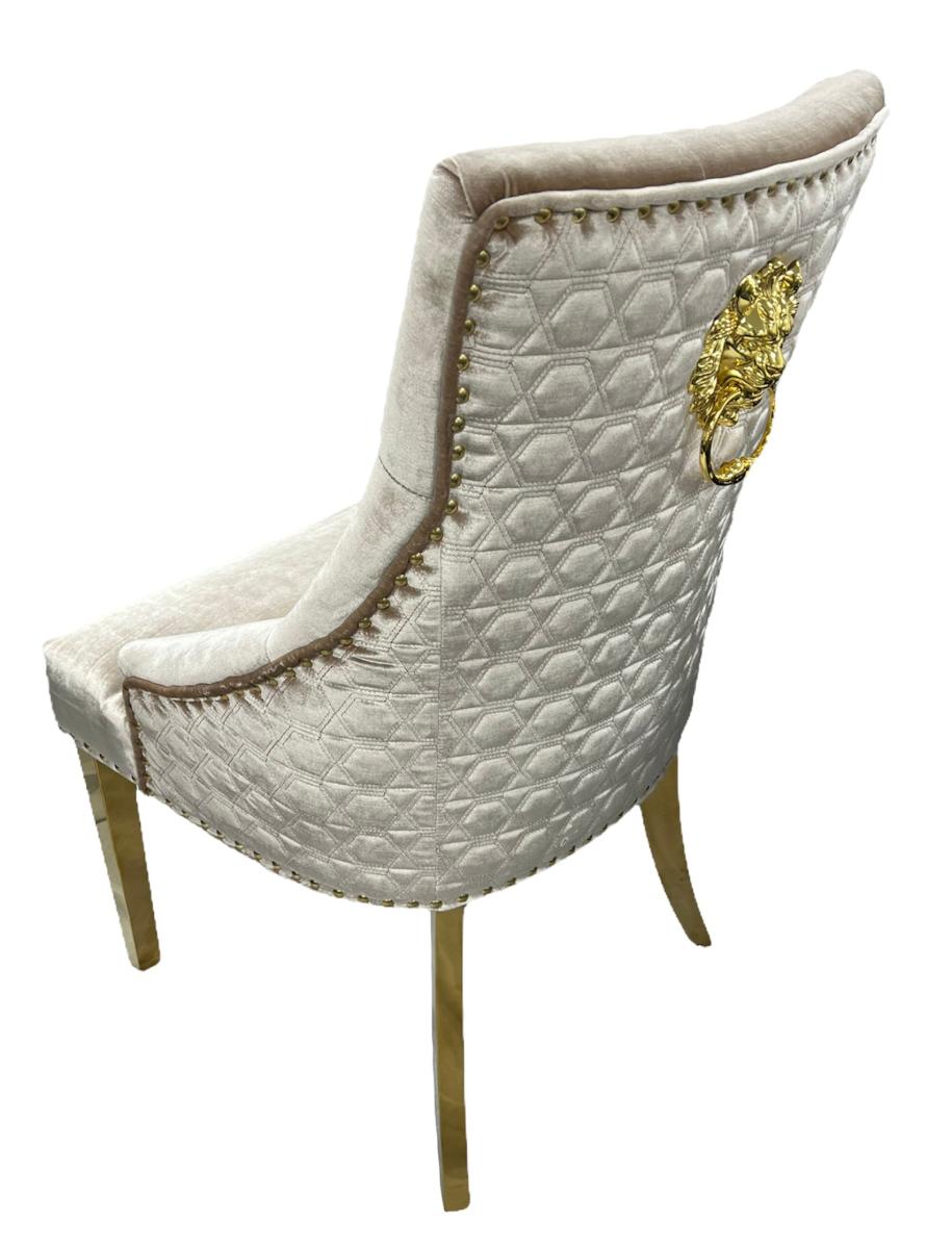 G-Roma Chair (Lion Knocker/Gold Legs) — Dining Chairs handmade to order by Langham Furniture, image 13 of 15