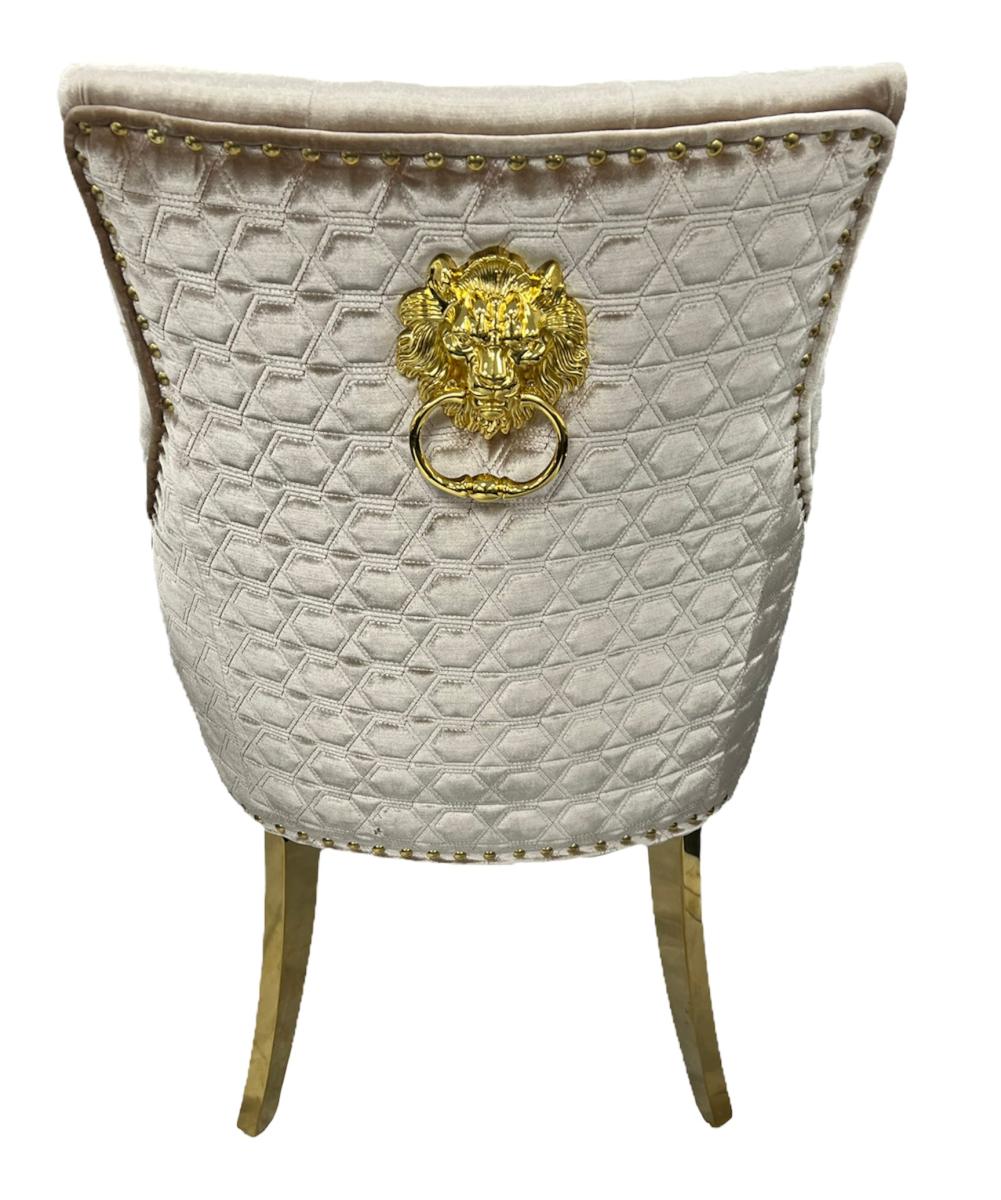 G-Roma Chair (Lion Knocker/Gold Legs) — Dining Chairs handmade to order by Langham Furniture, image 14 of 15