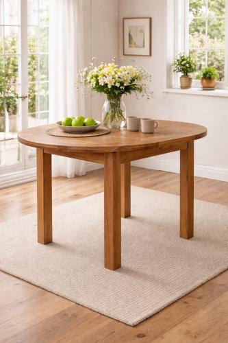 Torino 1.1m Round Extending Dining Table — Dining Tables handmade to order by Langham Furniture