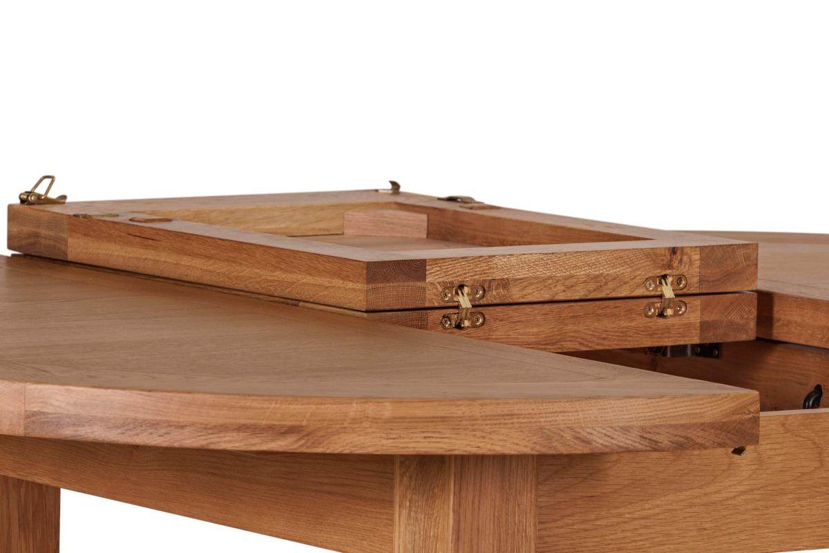 Torino 1.1m Round Extending Dining Table — Dining Tables handmade to order by Langham Furniture, image 5 of 5