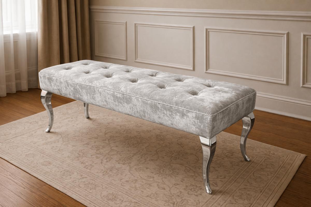 Lewis Silver Grey Bench 130/160cm — Benches handmade to order by Langham Furniture, image 1 of 7