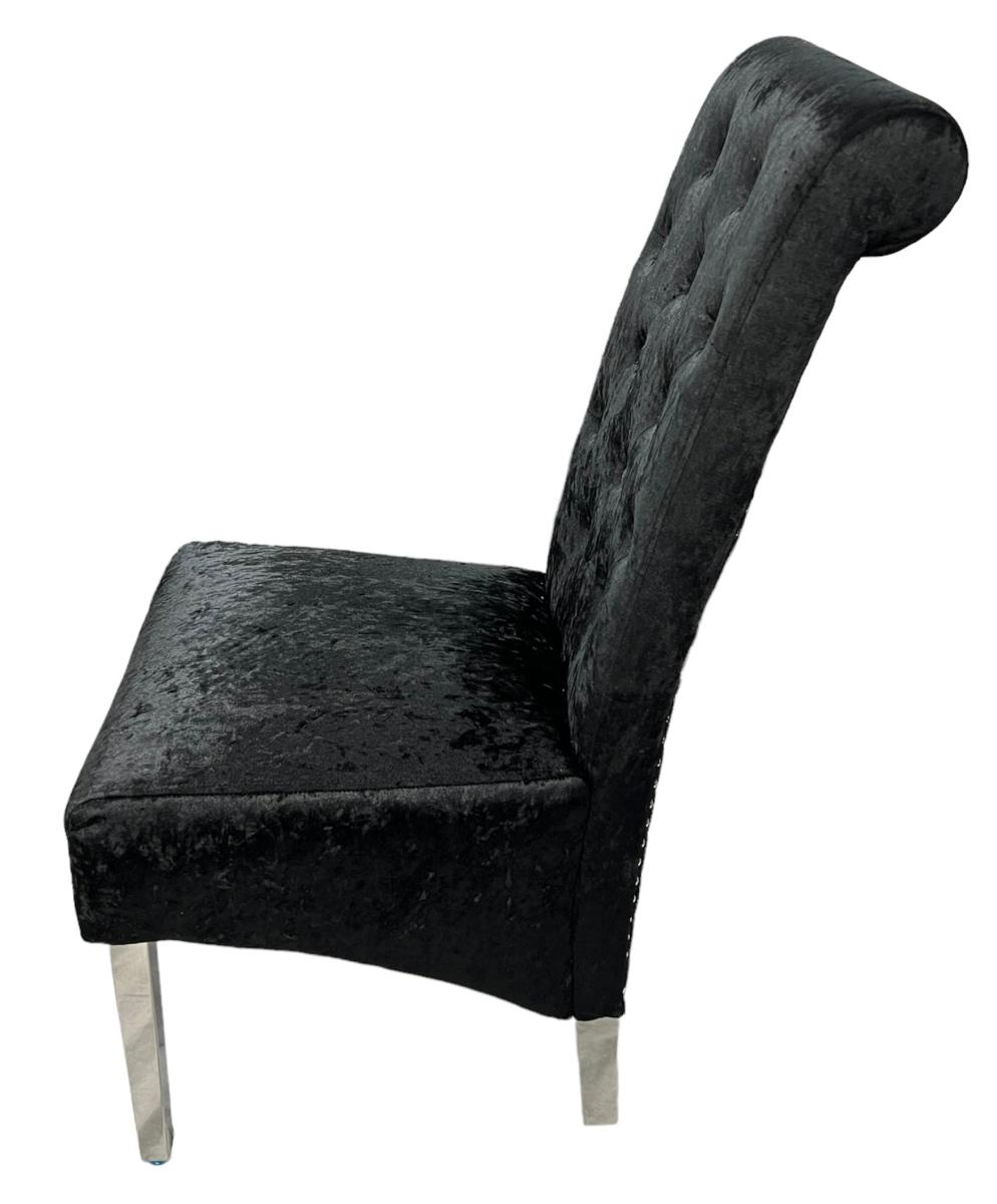 Lucy 01 Chair (Lion Knocker/Chrome Legs) — Dining Chairs handmade to order by Langham Furniture, image 8 of 14