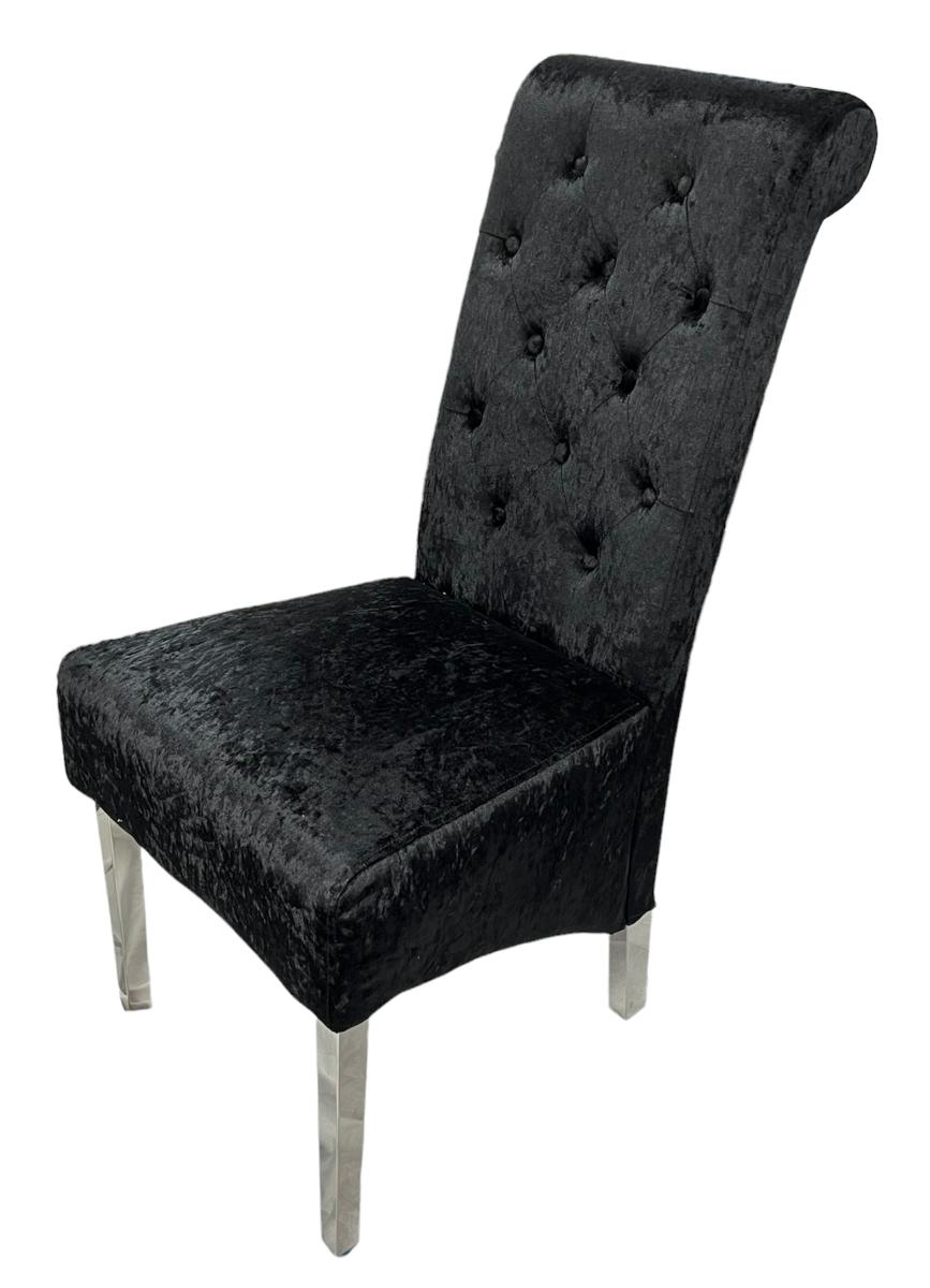 Lucy 01 Chair (Lion Knocker/Chrome Legs) — Dining Chairs handmade to order by Langham Furniture, image 9 of 14
