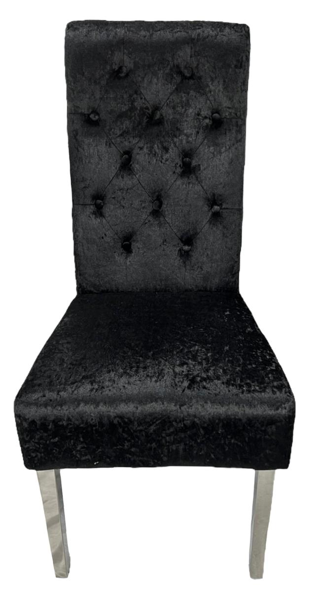 Lucy 01 Chair (Lion Knocker/Chrome Legs) — Dining Chairs handmade to order by Langham Furniture, image 10 of 14